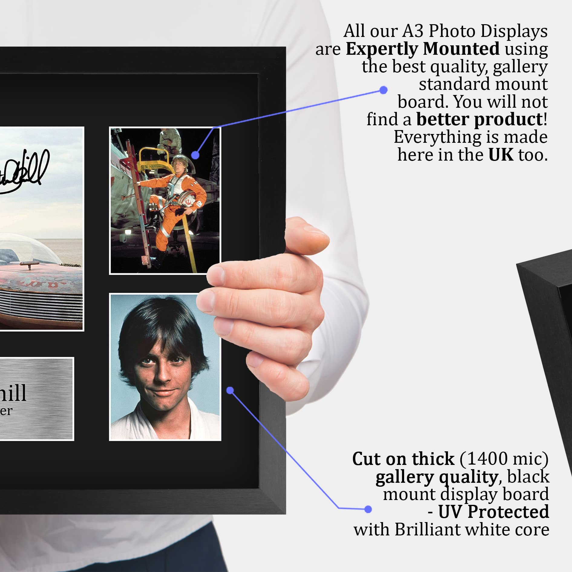 HWC Trading FR A3 Mark Hamill Star Wars Luke Skywalker Geschenke Gedruckt, Signiert Autogramm Bild Display Für Film-Erinnerungsstücke-Fans - A3 Eingerahmt
