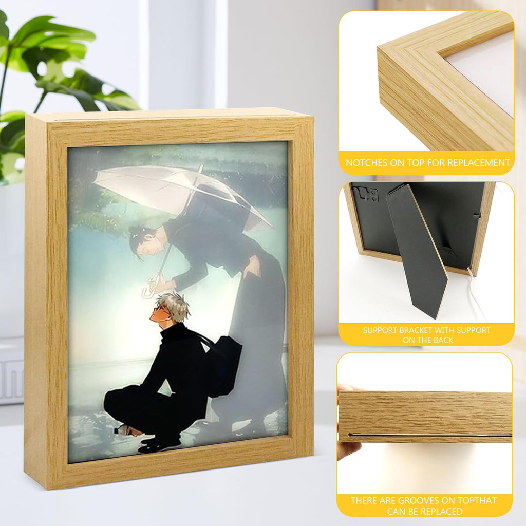 Bocguy Japanischer Anime Juju inspirierte beleuchtete Gemälde, LED Wandkunst Dekor,Jujutsu Kaisen Manga, LED Desktop-Rahmen für Heimdekoration,Kreatives Schlafzimmer und Geschenk