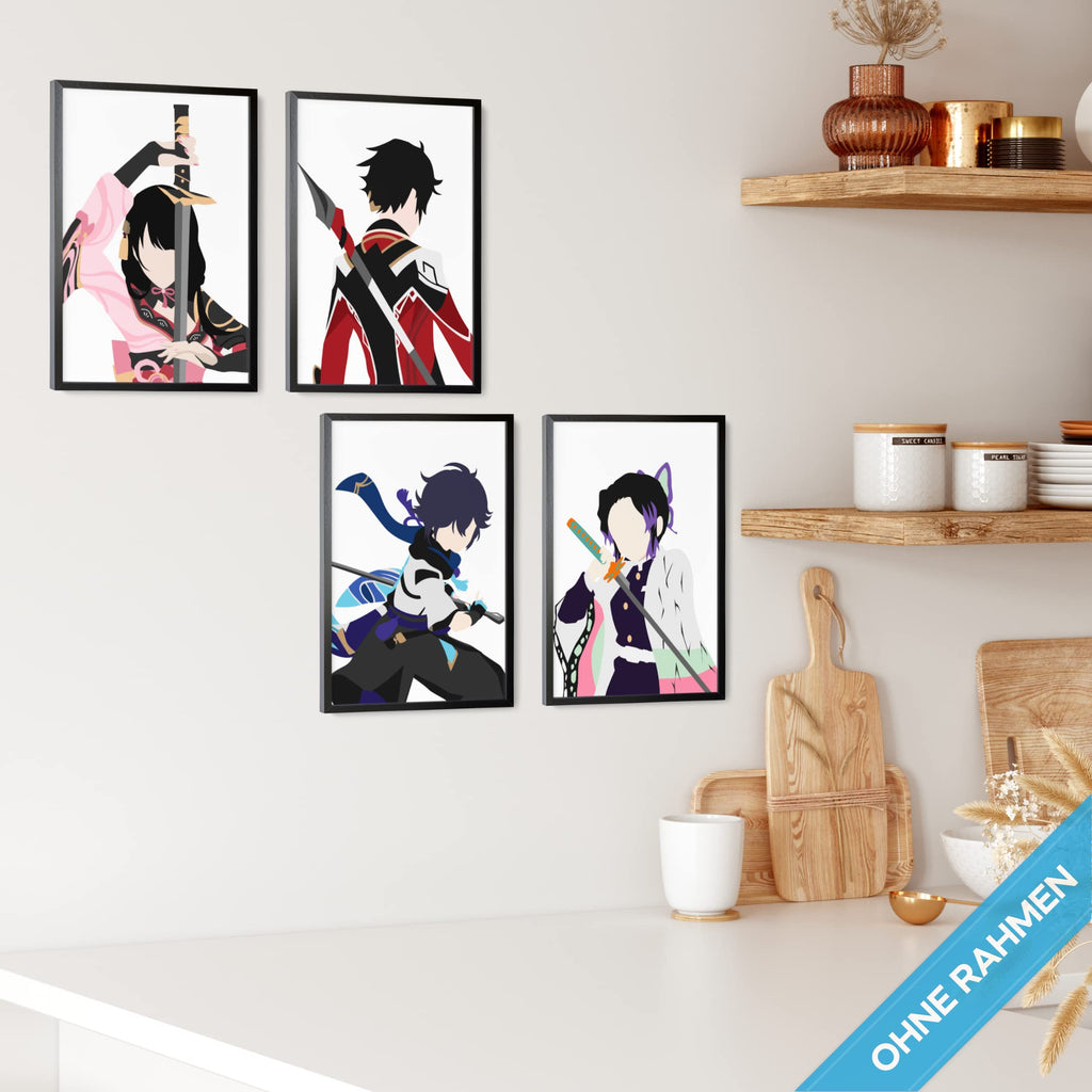 mojoliving Gaming Zimmer Deko Bilder | Poster Wand für Gamer Jugendzimmer | Set mit Neon Sign Motive | Coole Geschenke für Gamer | Zocker Bilder Wand | Neon Wandbild