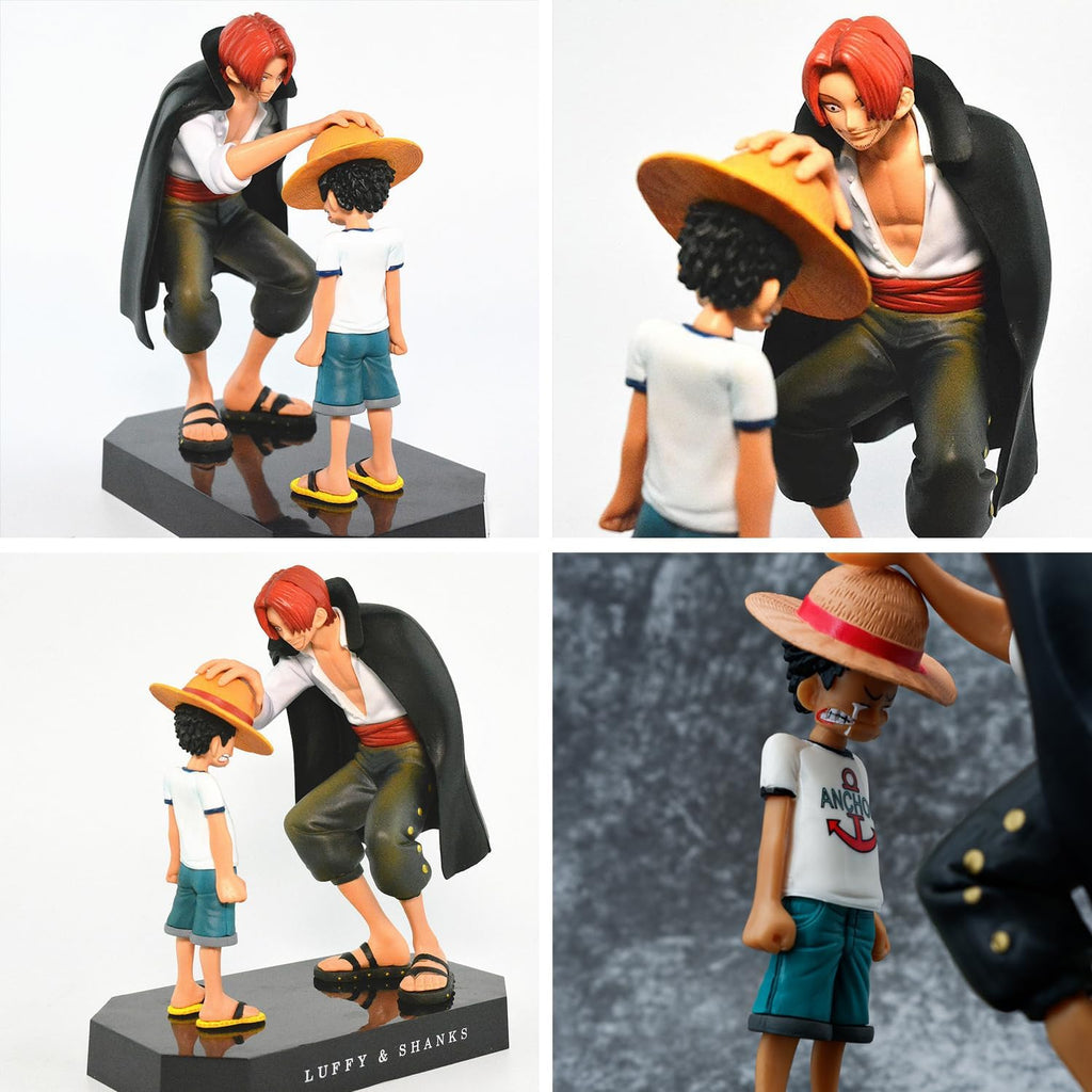 Powmag One-Pie-ce Lu-ffy und Shan-KERS Figuren, 18cm PVC Charakter Modell Actionfigur Collectibles Ornamente Statue Desktop Dekoration