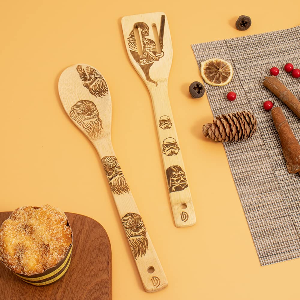 Gravierte Holzlöffel-Set mit 5 – Lustige Harry Geschenke Kochlöffel, Küchenutensilien zum Kochen, Einweihungsgeschenk, Harry Weihnachten Geschenke für Frauen oder Männer (Küche/Deko)