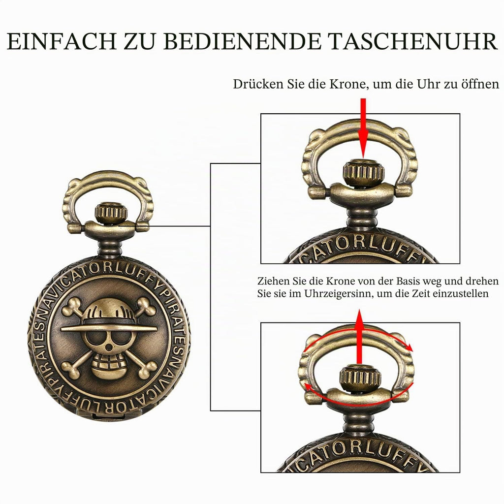 JewelryWe Taschenuhr Herren Damen Vintage: Retro Analog Quarz Kettenuhr Uhr Umhängeuhr mit Halskette Kette Pocket Watch Bronze Unisex Geschenk