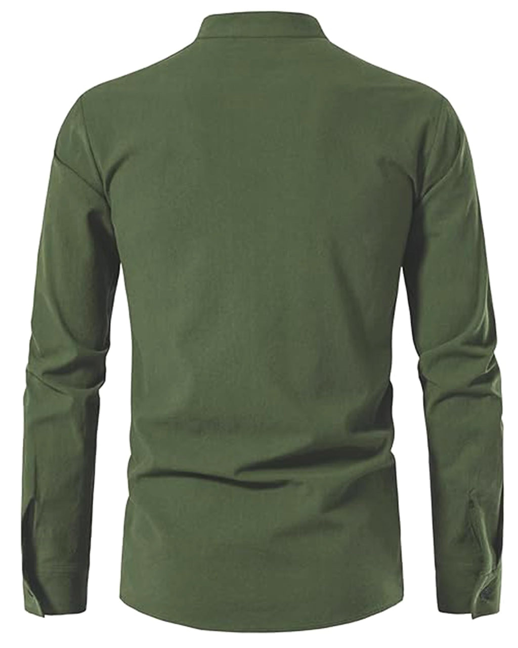 LUYANA Leinenhemd Herren Langarm Freizeithemd Ghillie Kilt Shirt