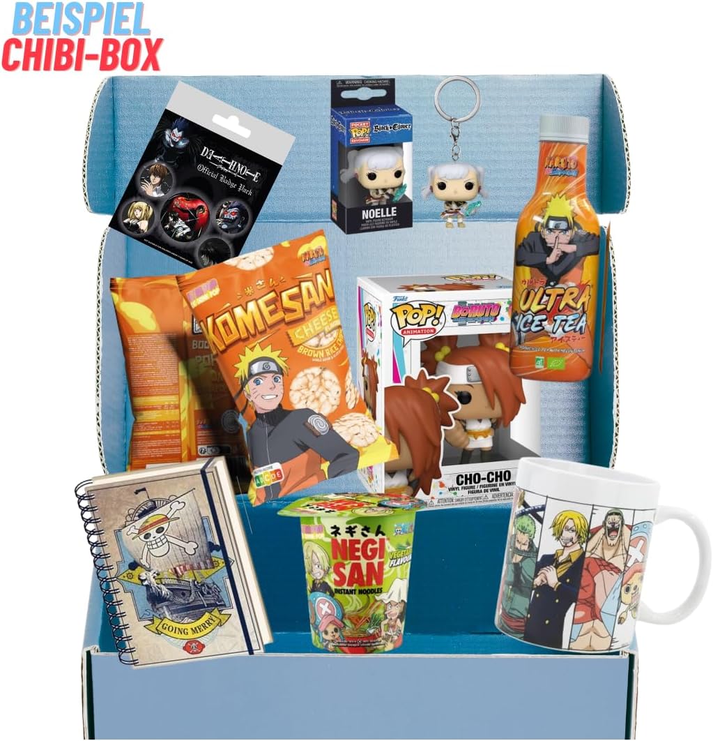 [Anime-Box] Chibi - Box / Exklusive Fanbox – Sammlerbox mit 6 Merchandiseartikeln, Figuren & Collectibles für leidenschaftliche Anime-Fans - Ideale Geschenkidee für Animefans (Chibi-Box / Klein)