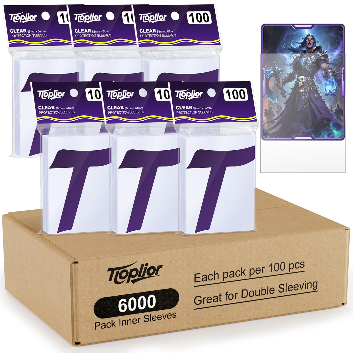 600ct Sammelkartenhülle Perfekte Passform MTG Kartenhüllen Sportkartenschutz für Fotokarte, Standard TCG Karten Sleeve Fit für Magic Baseball Card 66 * 91 mm (600)