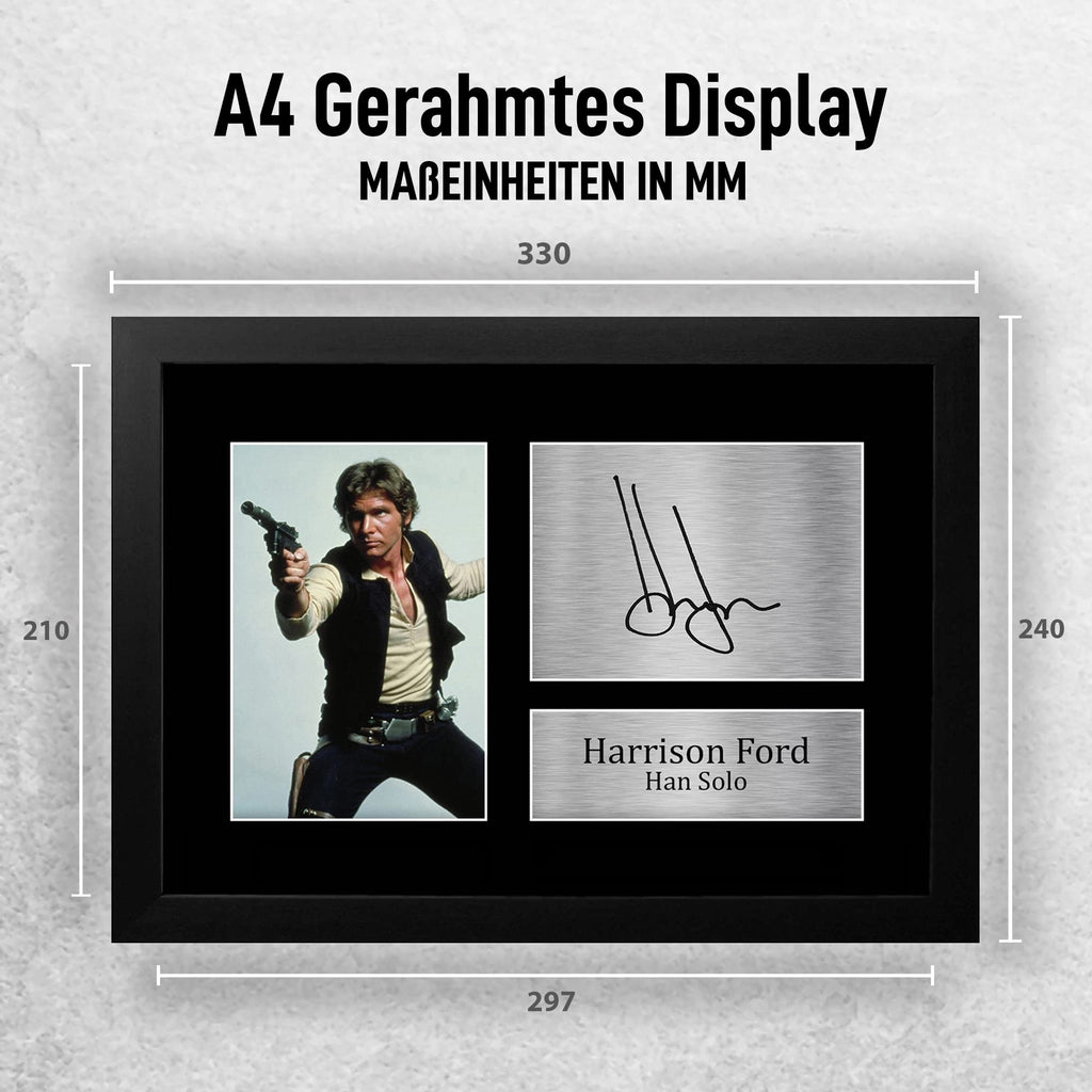 HWC Trading FR A3 Harrison Ford Star Wars Han Solo Geschenke Gedruckt, Signiert Autogramm Bild Display Für Film-Erinnerungsstücke-Fans - A3 Eingerahmt