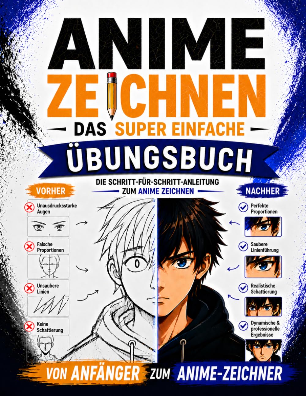 Anime zeichnen: Das super einfache Übungsbuch: Werde Schritt für Schritt besser und zeichne Anime-Charaktere, auf die du stolz bist – mit einfachen Übungen und klaren, verständlichen Lektionen