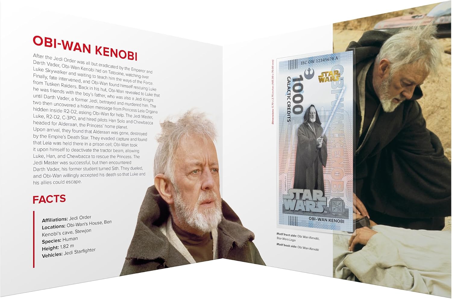 FANTASY CLUB Star Wars Trilogie Original OBI WAN Kenobi | Offizielles Merchandising | Limitierte Auflage mit goldenem Hologramm und UV-Effekten