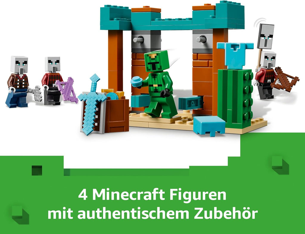 LEGO Minecraft Die Illager-Wüstenpatrouille - Gaming Spielzeug mit Figuren, darunter EIN Plünderer, EIN Vindikator und EIN Kaktusritter - Gamer Geschenk für Jungen und Mädchen ab 7 Jahren - 21267