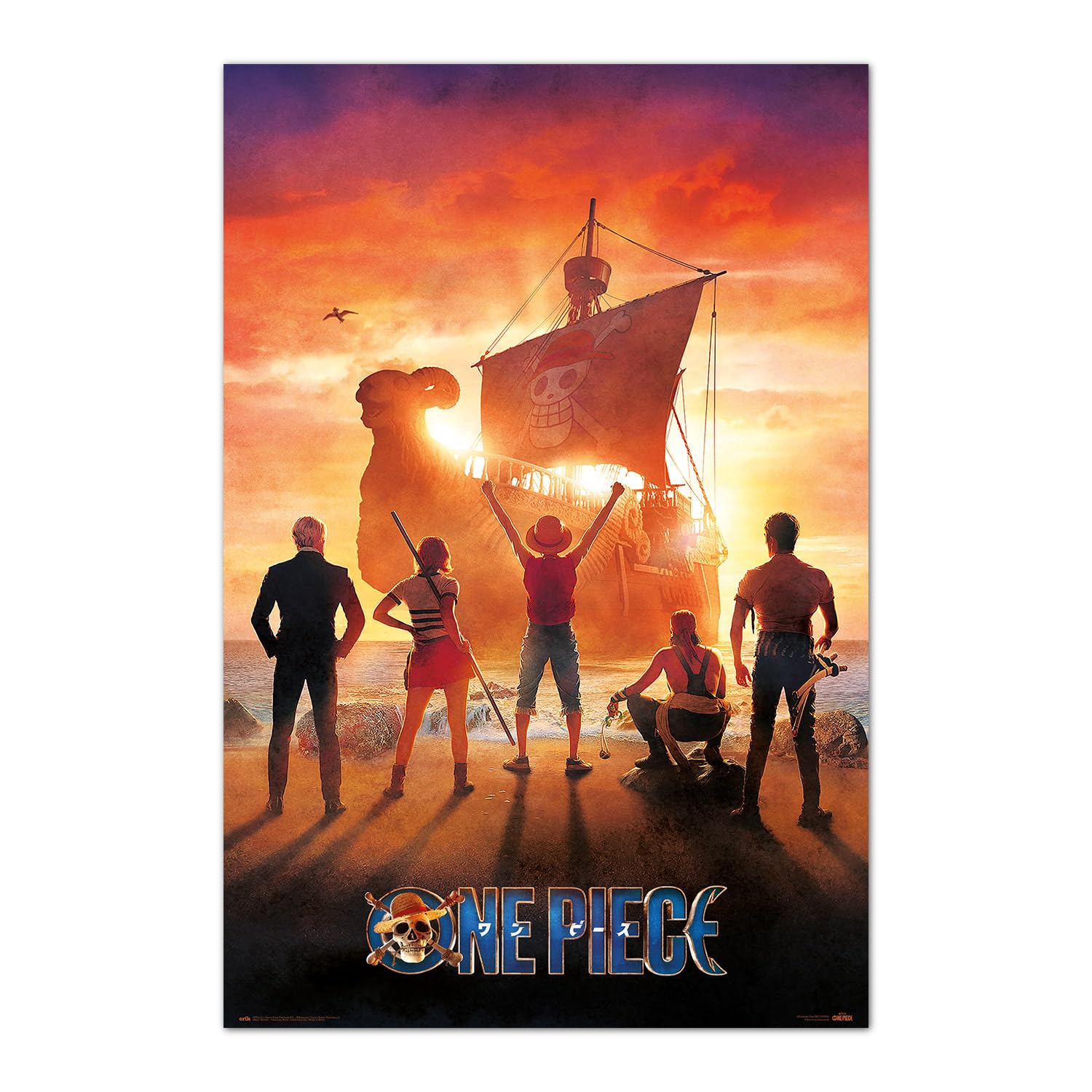 Grupo Erik Poster One Piece Poster Monkey D. Luffy Kunstdruck - Deko Wohnzimmer oder Deko Schlafzimmer - Deko Zimmer - Größe : 61 x 91 - Offizielle Lizenz Netflix One Piece Fanartikel
