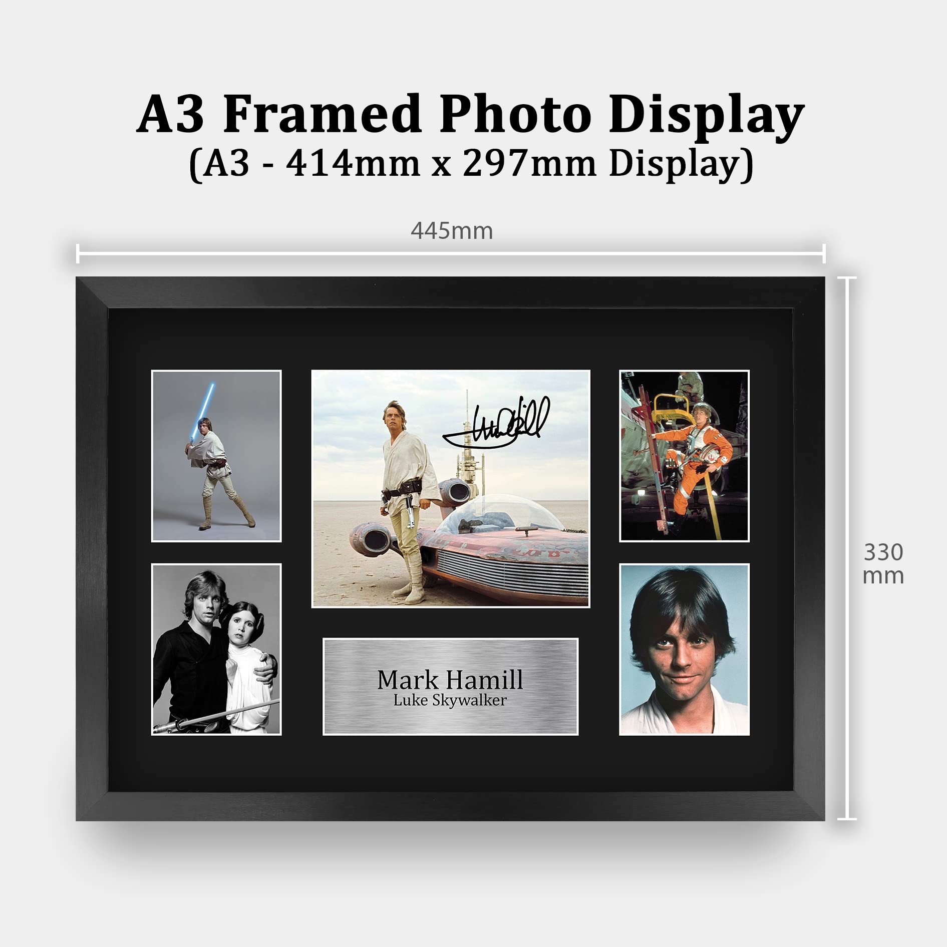 HWC Trading FR A3 Mark Hamill Star Wars Luke Skywalker Geschenke Gedruckt, Signiert Autogramm Bild Display Für Film-Erinnerungsstücke-Fans - A3 Eingerahmt