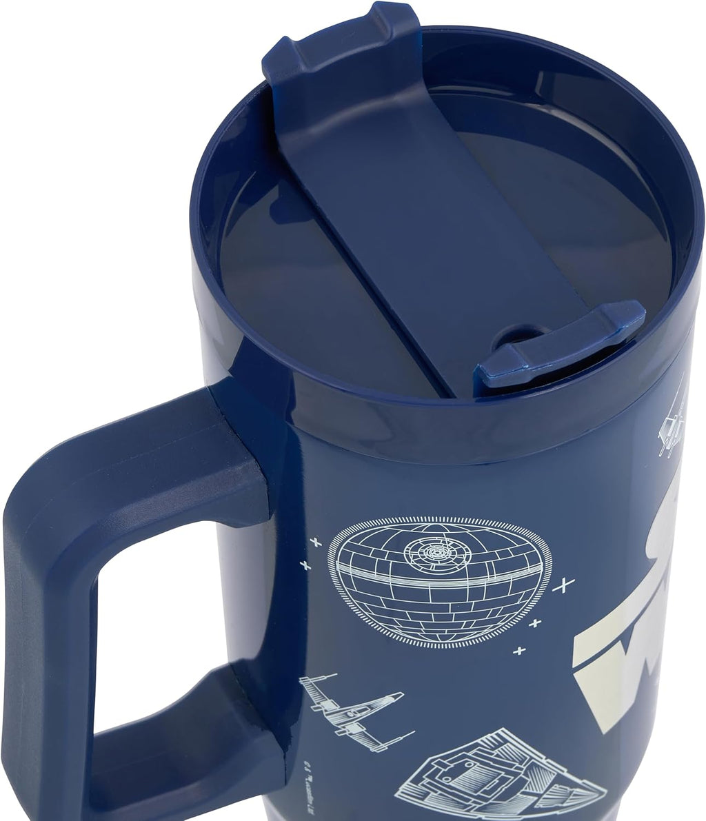 Star Wars Lucas Isolierter Becher mit Strohhalm und Deckel, 900 ml, offizieller Merchandise-Artikel von Polar Gear Vehicles, Reisebecher, doppelwandiger Edelstahlbecher, Isolierbecher