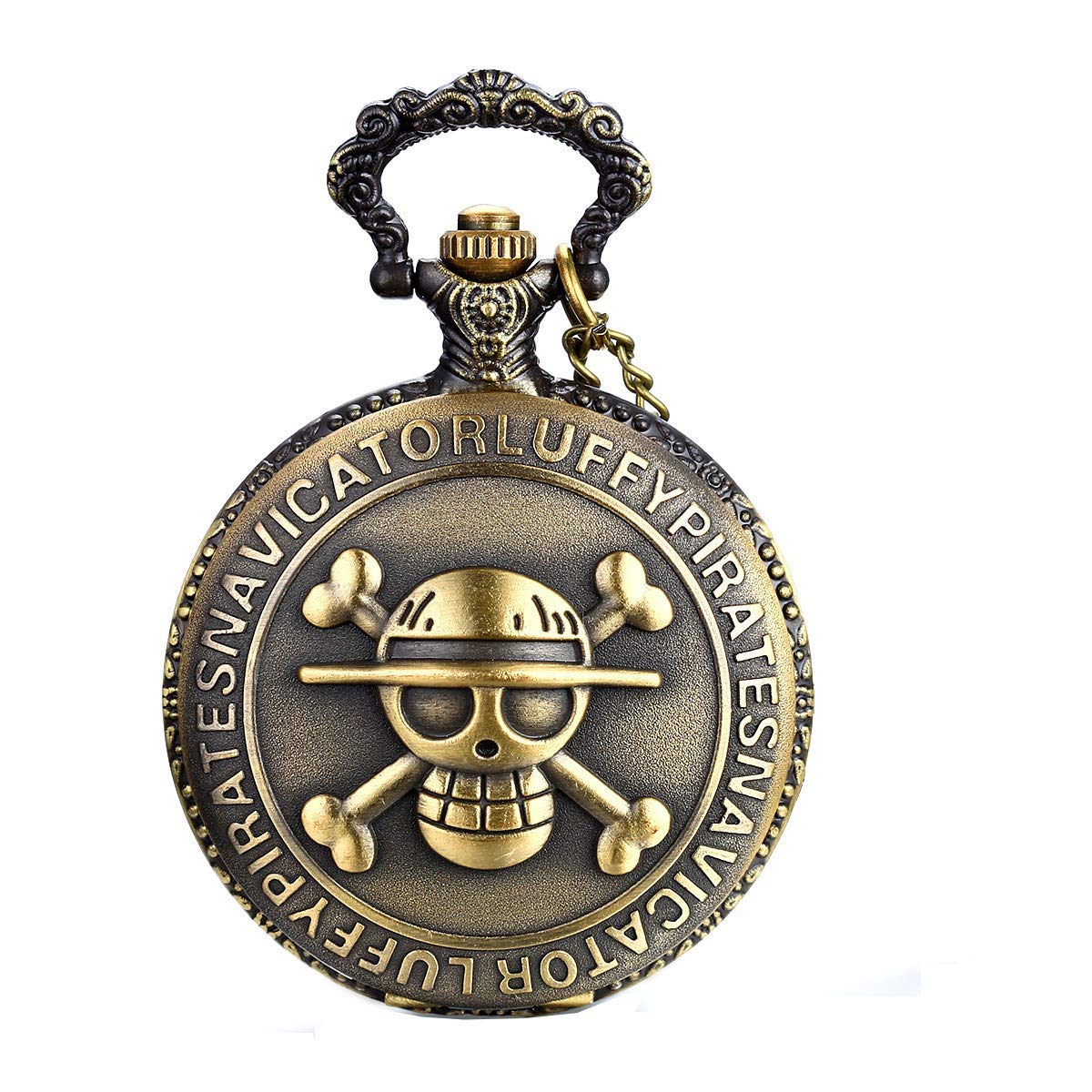 JewelryWe Taschenuhr Herren Damen Vintage: Retro Analog Quarz Kettenuhr Uhr Umhängeuhr mit Halskette Kette Pocket Watch Bronze Unisex Geschenk