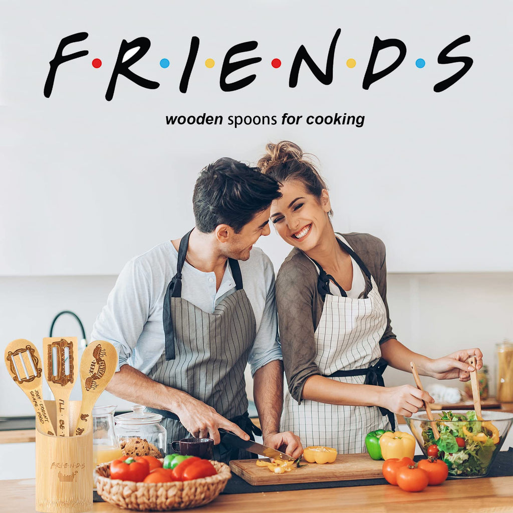 Gravierte Holzlöffel-Set mit 5 – Lustige Harry Geschenke Kochlöffel, Küchenutensilien zum Kochen, Einweihungsgeschenk, Harry Weihnachten Geschenke für Frauen oder Männer (Küche/Deko)