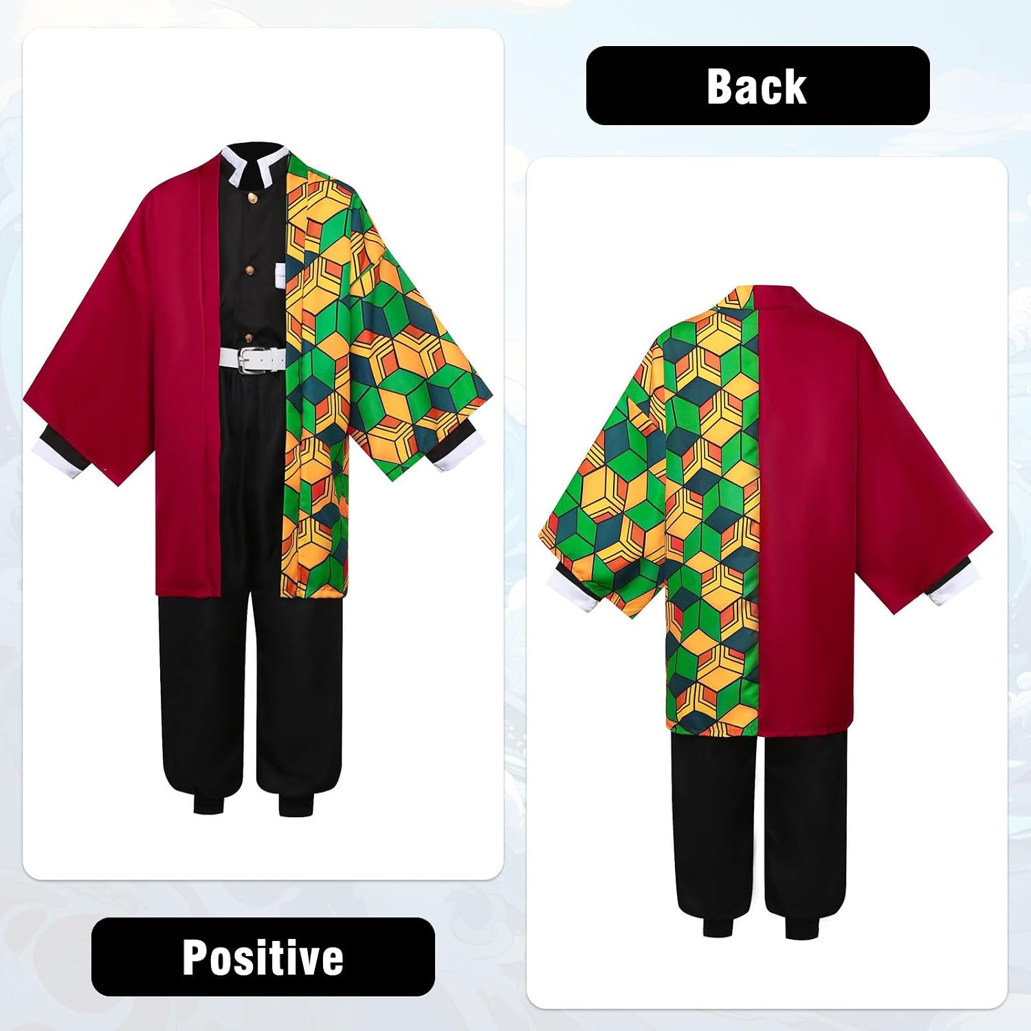 Bocguy Anime Cosplay, Giyuu/Shinobu/Mitsuri/Muichirou/Tanjiro/Nezuko/Zenitsu Anime Kostüm Erwachsene, Animecharakter Kimono Uniform für Karneval Halloween Cosplayparty AnimeConventions