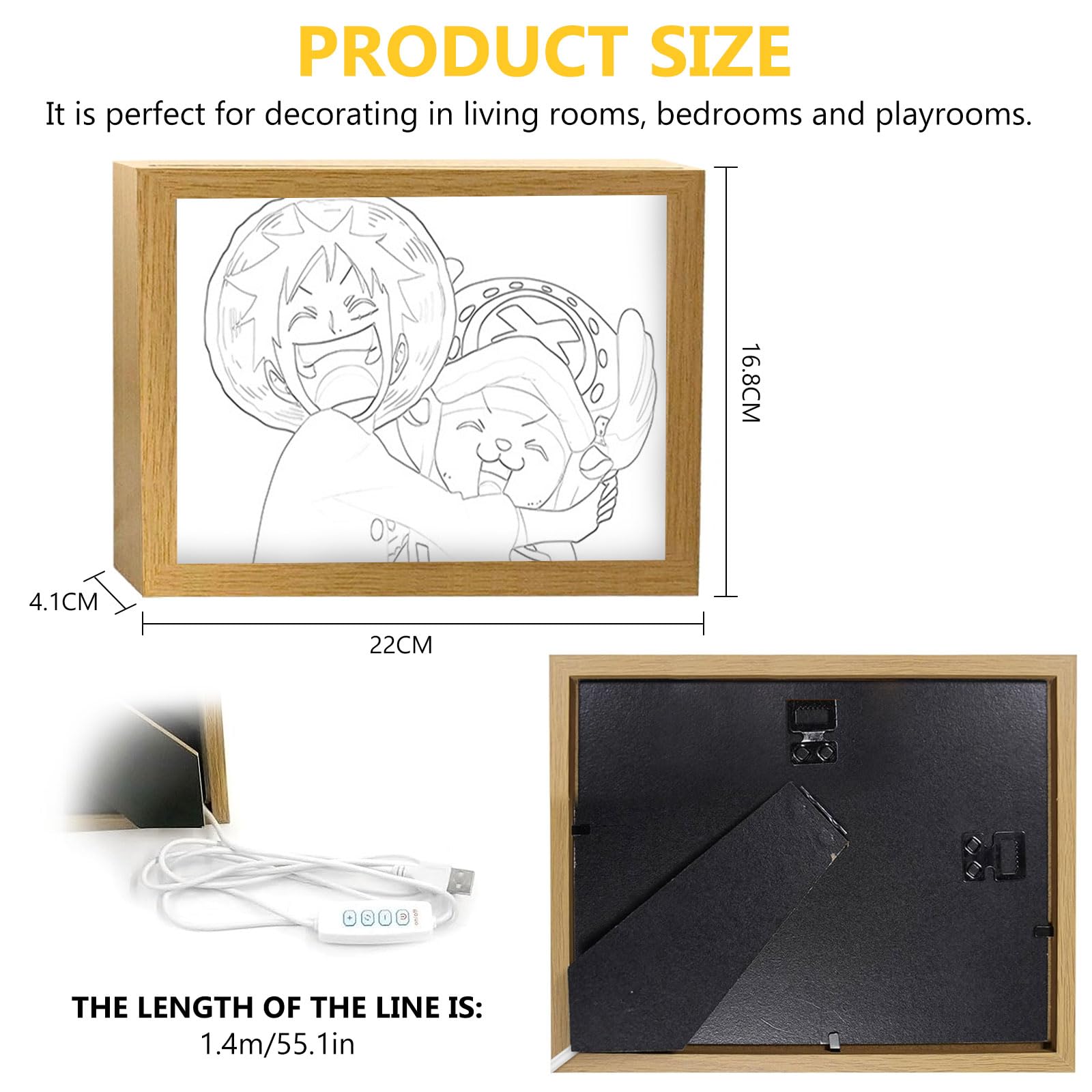 Bocguy Japanischer Anime Juju inspirierte beleuchtete Gemälde, LED Wandkunst Dekor,Jujutsu Kaisen Manga, LED Desktop-Rahmen für Heimdekoration,Kreatives Schlafzimmer und Geschenk