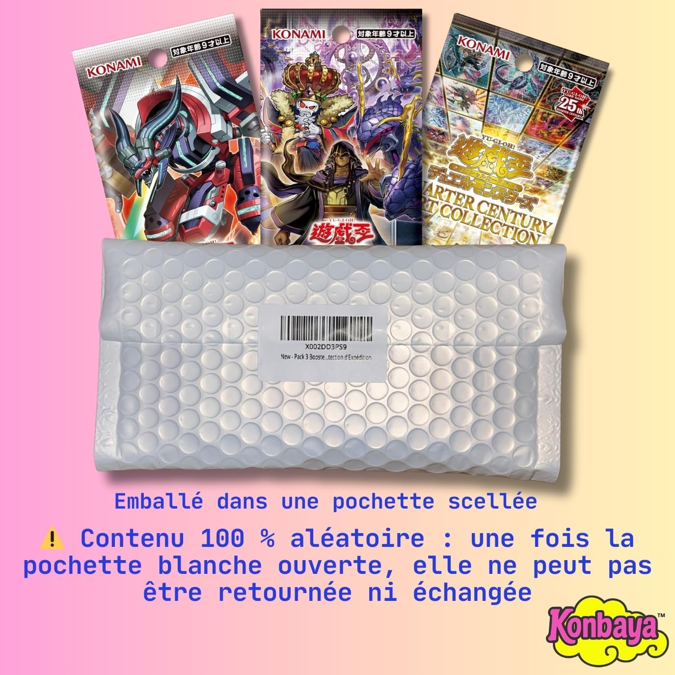 Pack 3 Boosterpacks YU-Gi-Oh! Japanisch zufällig – Offizielle Karten – Konbaya Selection – Versandschutz