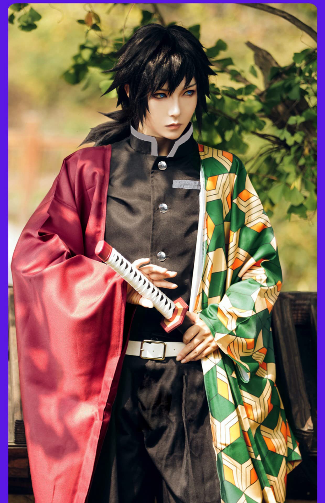 Fiamll Tanjirou Zenitsu Giyuu Cosplay Kostüm für Japanischer Anime Kimono demon cosplay Outfit Halloween Kostüm