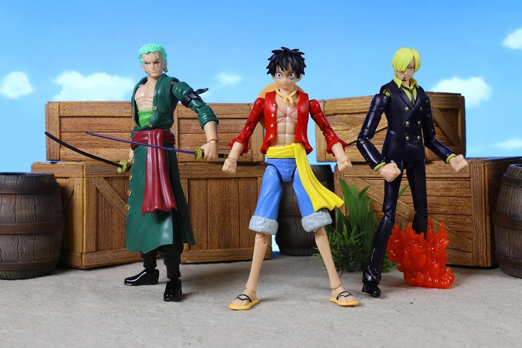 BANDAI – Anime Heroes – One Piece Figur – Lorenor Zorro 17 cm Three Sword Style – Offizielle Lizenz One Piece – Bewegliche Manga Figur Zorro 3 Schwerter – Spielzeug für Kinder ab 4 Jahren – 37052