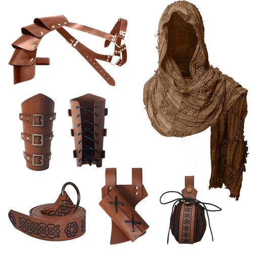 6PCS Mittelalter Ritter Zubehör. Männer Renaissance Umhang