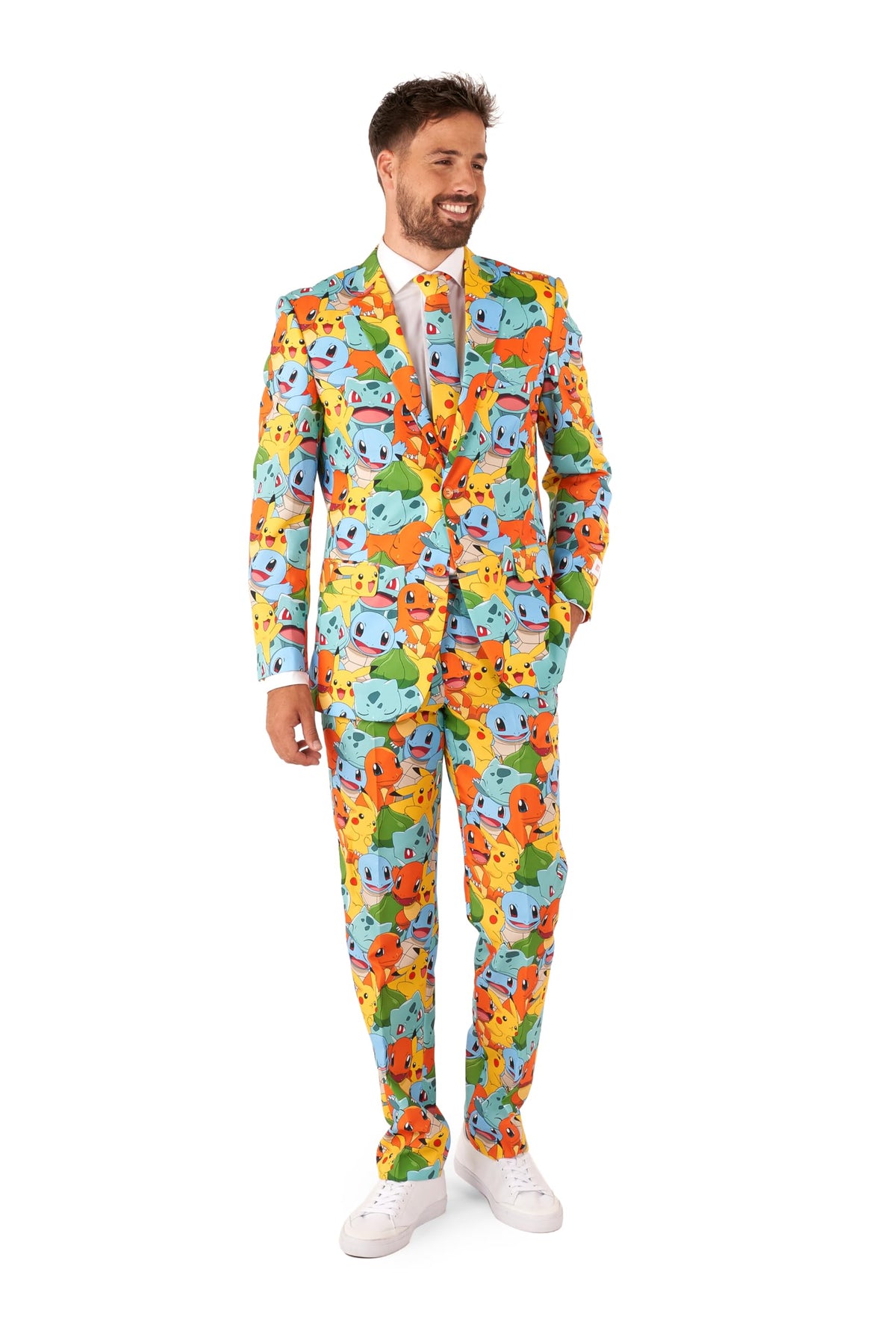 OppoSuits Anzug für Herren - Pokémon™ Nintendo Switch Spielkostüm - schmale Passform - Inklusive Blazer, Hose und Krawatte