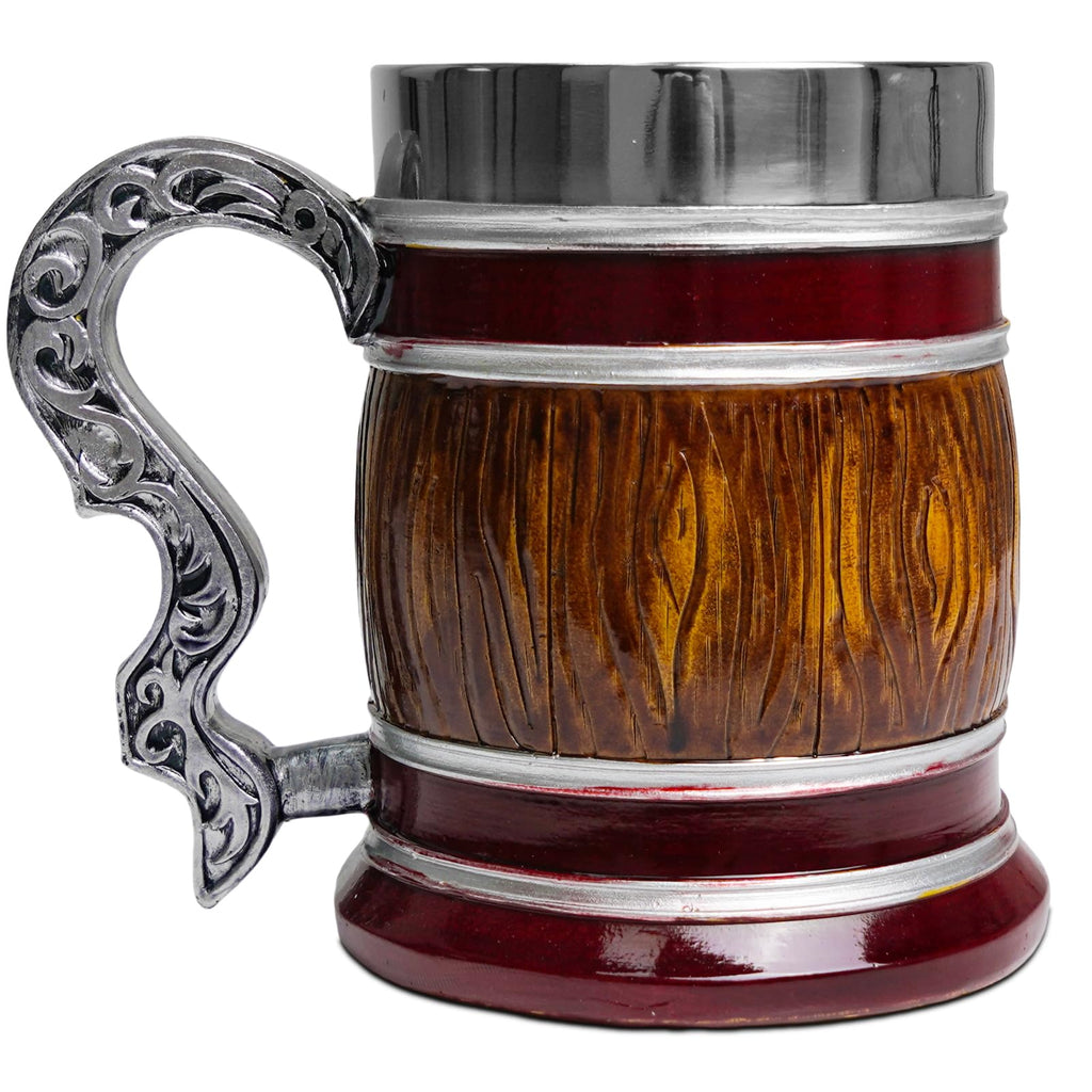 ZONSUSE Mittelalter Drache Kelch, Gotischer Drachen Kelch, Flugsaurier Edelstahl Weinkelch, Roter Drache auf Kreuzsockel, Magischer Dragon Goblet,Idee Geschenk für Fantasy Fans 200ml (Rot Goblet)
