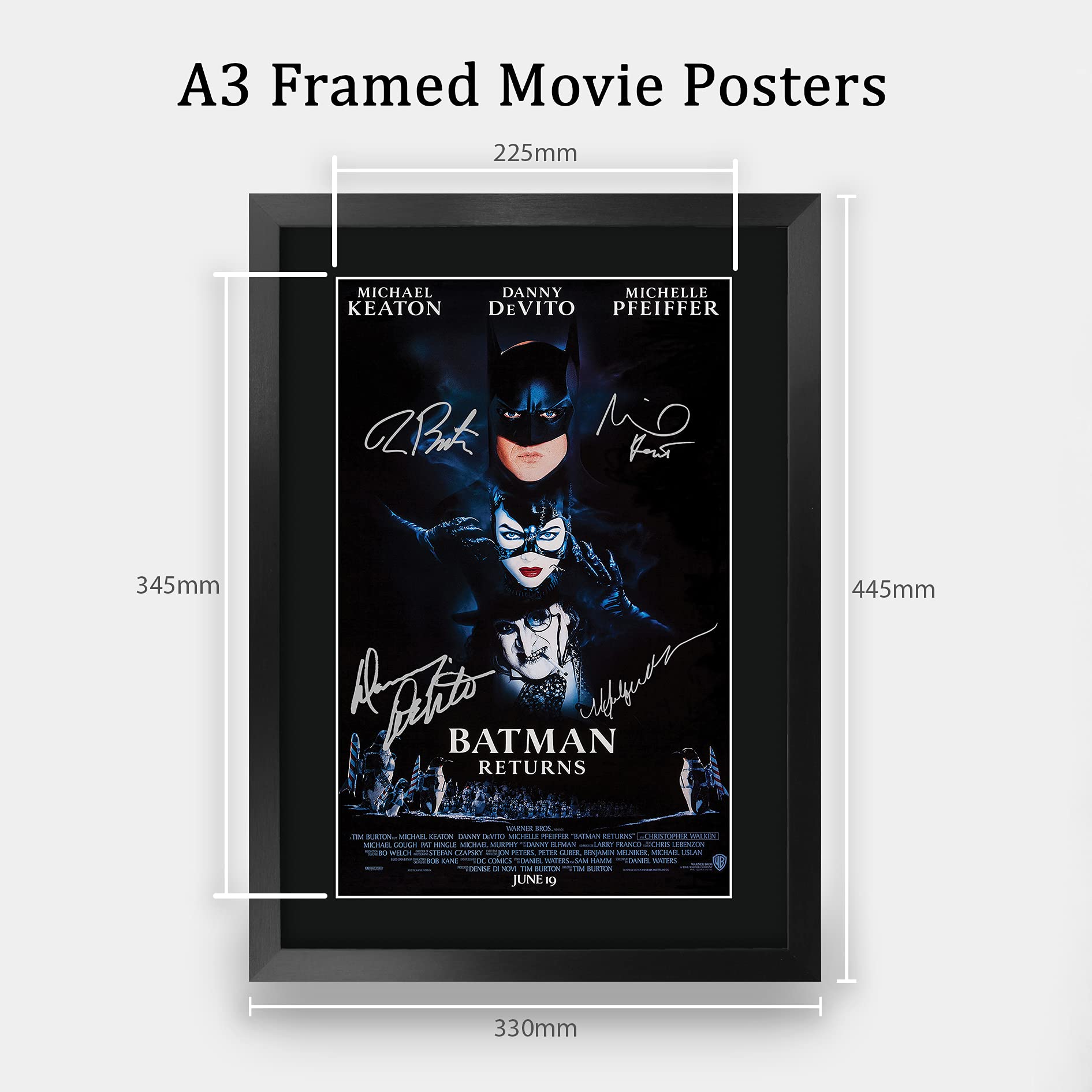 HWC Trading A3 FR The Batman Movie Poster Collection The Cast Signed Gift Printed Autogramm Film Gifts Print Photo Picture Display