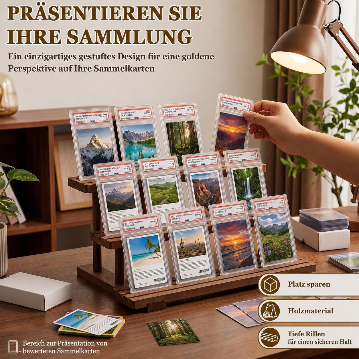 Kartenständer für Sammelkarten, 3-stöckiger Karten Display