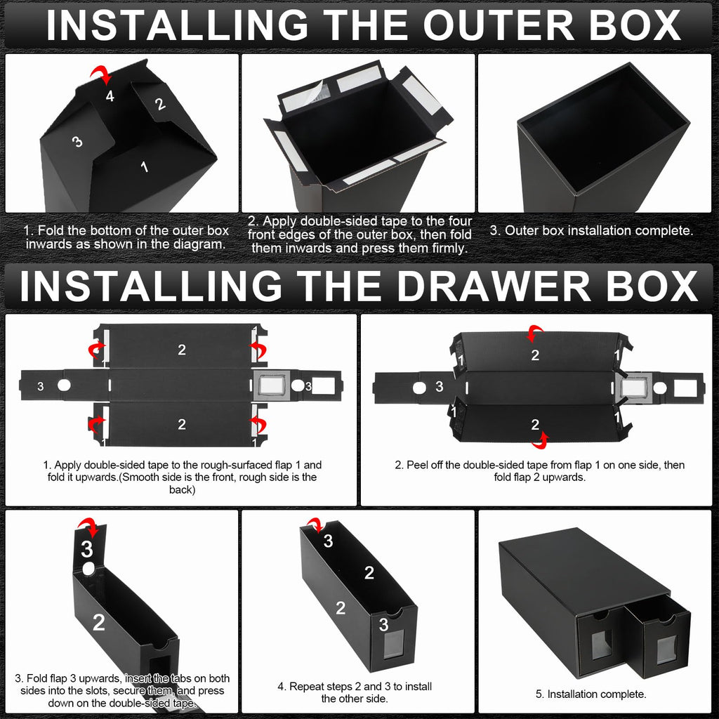 AOBOPLE Karten Box für 12000+ Trading Card,Sammelkarten-Aufbewahrungsbox mit 48 Kartenteiler,Etiketten Klebeband und Schubladen,Sammelkarten Box Trading Card Box für TCG,MTG,PTCG,Sports Karten
