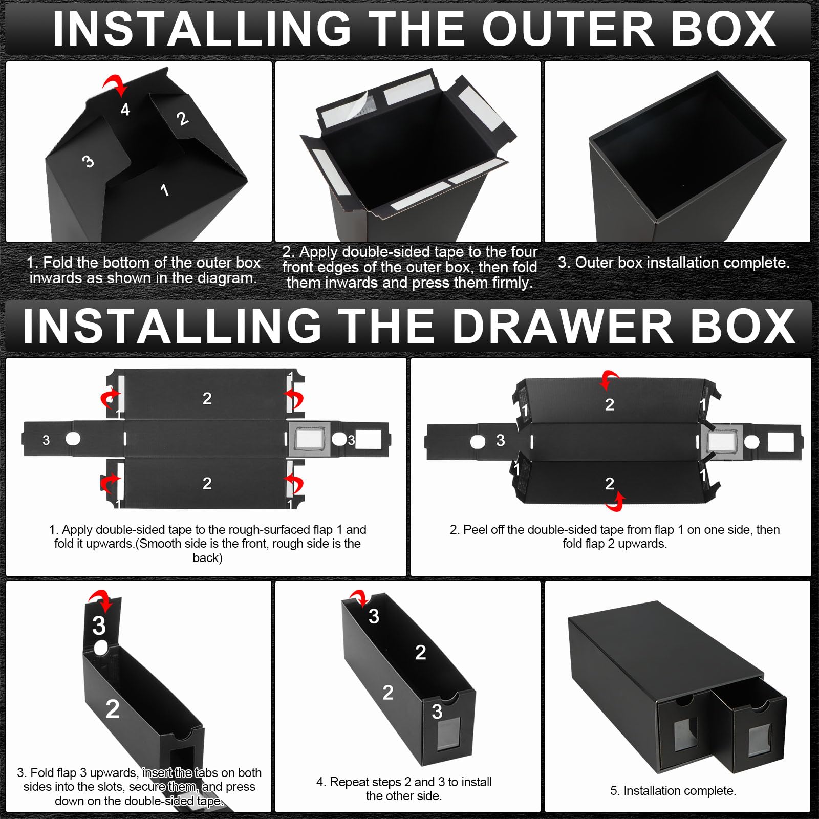 AOBOPLE Karten Box für 12000+ Trading Card,Sammelkarten-Aufbewahrungsbox mit 48 Kartenteiler,Etiketten Klebeband und Schubladen,Sammelkarten Box Trading Card Box für TCG,MTG,PTCG,Sports Karten