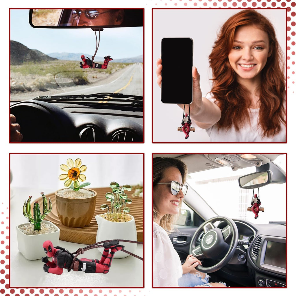 Auto Deko Innenspiegel Anhänger, 2 Stück Auto Deko, Anime Rückspiegel Dekoration, Ornament, Anime Car Au-to Interior Decoration Accessories