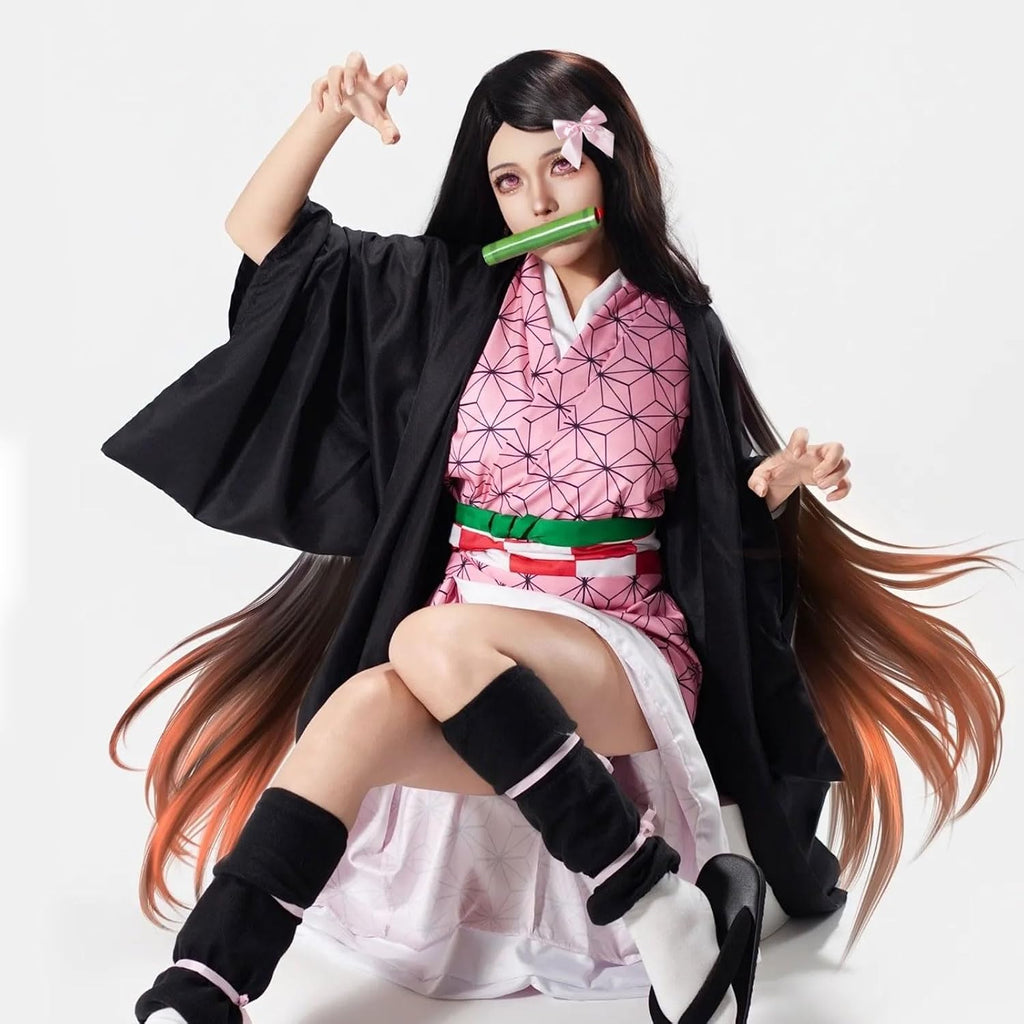 Bocguy Anime Cosplay, Giyuu/Shinobu/Mitsuri/Muichirou/Tanjiro/Nezuko/Zenitsu Anime Kostüm Erwachsene, Animecharakter Kimono Uniform für Karneval Halloween Cosplayparty AnimeConventions
