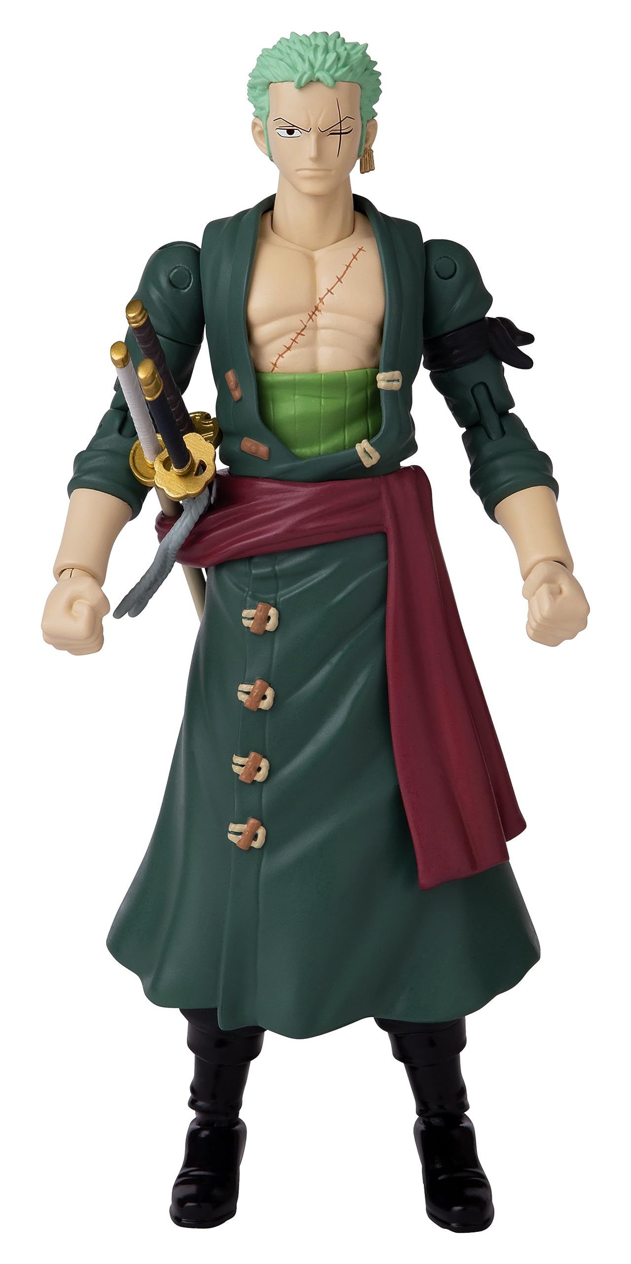 BANDAI – Anime Heroes – One Piece Figur – Lorenor Zorro 17 cm Three Sword Style – Offizielle Lizenz One Piece – Bewegliche Manga Figur Zorro 3 Schwerter – Spielzeug für Kinder ab 4 Jahren – 37052