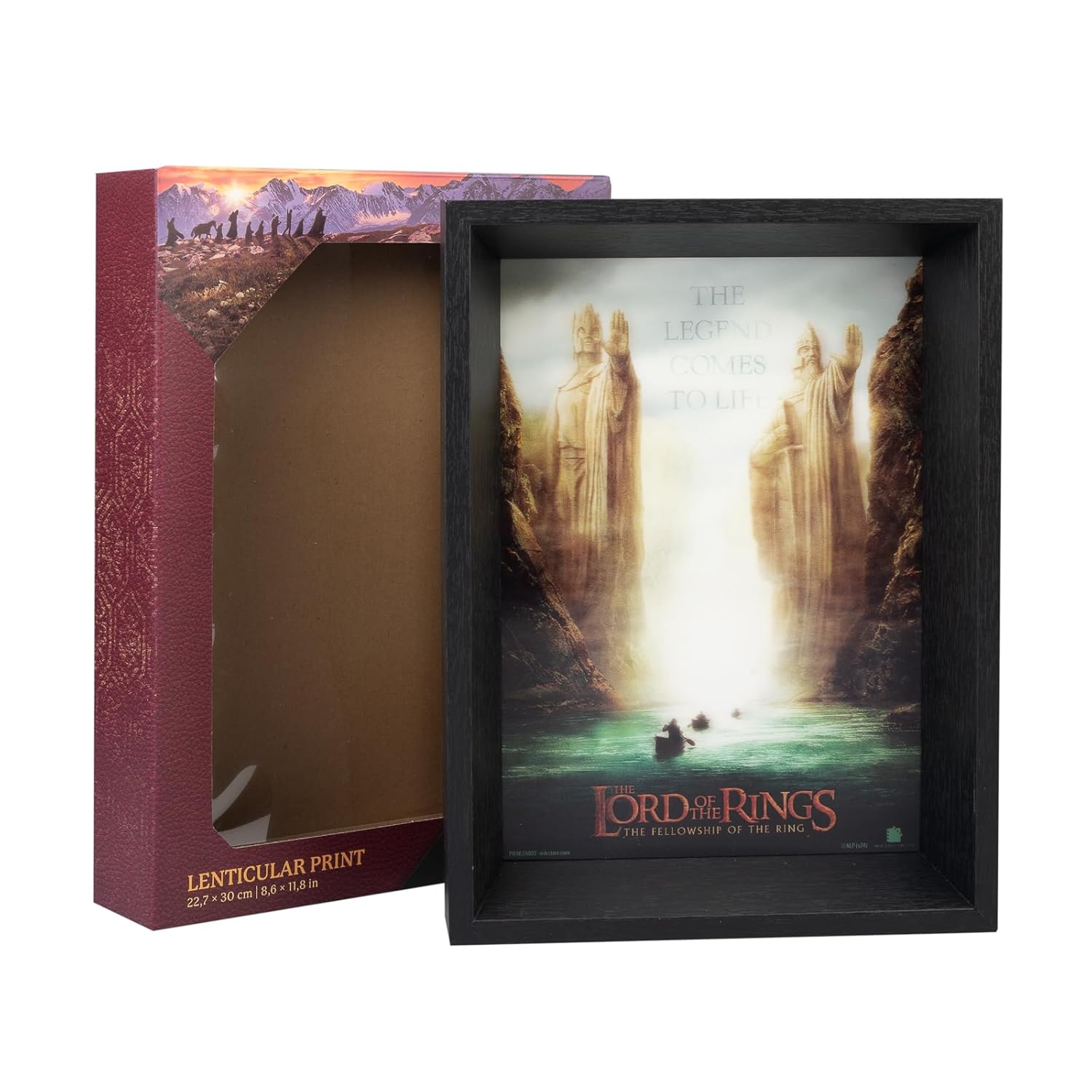 Grupo Erik Kunstdruck mit Rahmen und 3D Effekt Der Herr der Ringe Poster - Deko Wohnzimmer oder Deko Schlafzimmer - Deko Zimmer Größe 22,7 x 30 cm - Offizieller Herr der Ringe Fanartikel