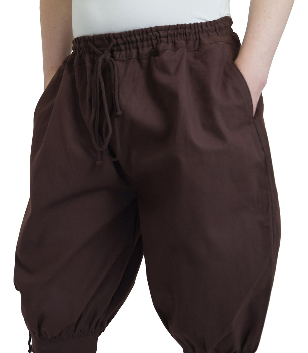 MAYLYNN Mittelalter Hose mit Taschen und Schnürung Wikinger Kelte, schwarz, Größe:L