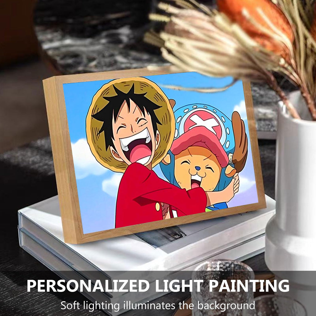 Bocguy Japanischer Anime Juju inspirierte beleuchtete Gemälde, LED Wandkunst Dekor,Jujutsu Kaisen Manga, LED Desktop-Rahmen für Heimdekoration,Kreatives Schlafzimmer und Geschenk