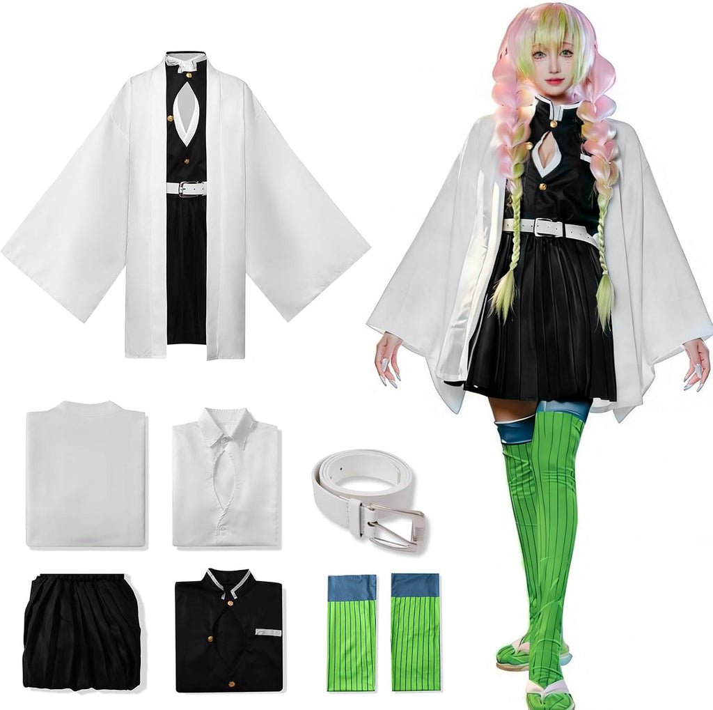 Bocguy Anime Cosplay, Giyuu/Shinobu/Mitsuri/Muichirou/Tanjiro/Nezuko/Zenitsu Anime Kostüm Erwachsene, Animecharakter Kimono Uniform für Karneval Halloween Cosplayparty AnimeConventions