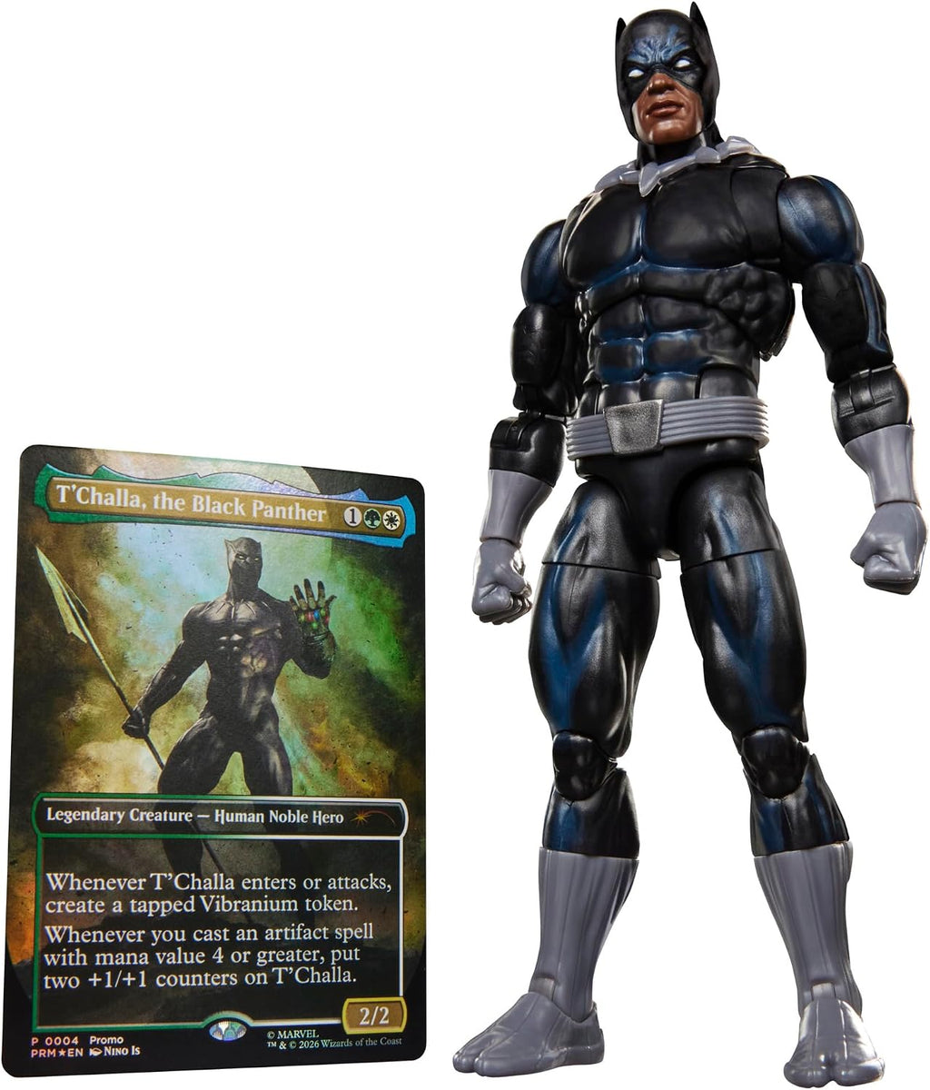 Marvel Legends Series Marvel Super Heroes Magic: The Gathering Black Panther, Action-Figur (15 cm) Plus Exklusive Foil-Sammelkarte für das Trading Card Spiel