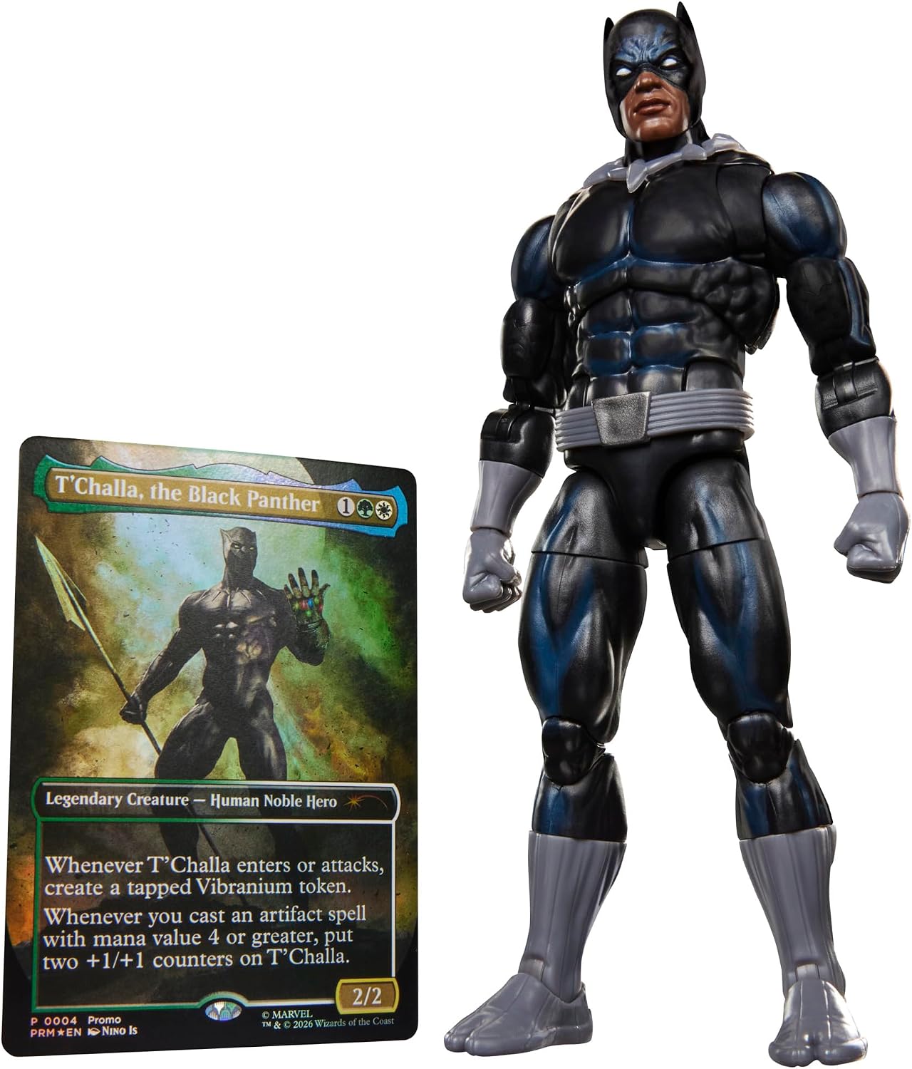 Marvel Legends Series Marvel Super Heroes Magic: The Gathering Black Panther, Action-Figur (15 cm) Plus Exklusive Foil-Sammelkarte für das Trading Card Spiel