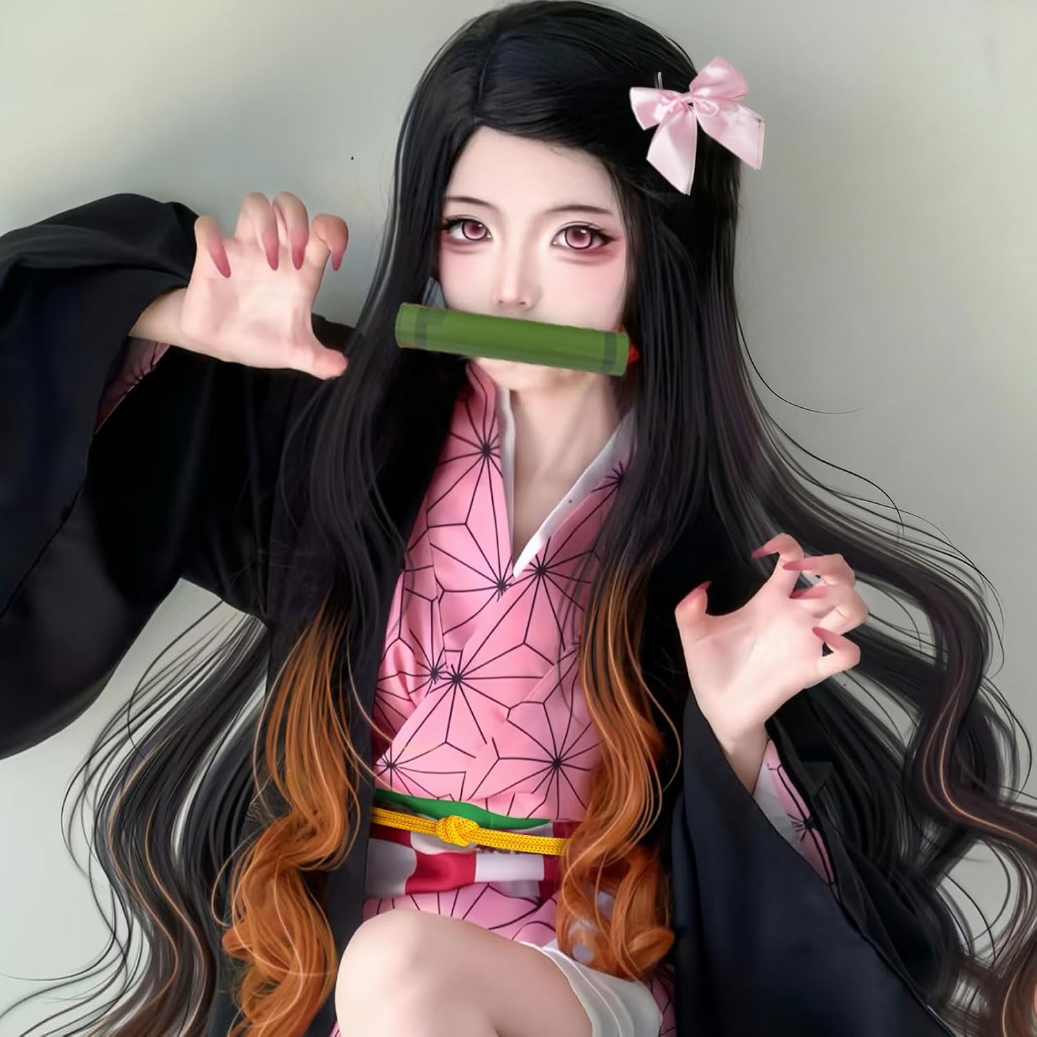 Bocguy Anime Cosplay, Giyuu/Shinobu/Mitsuri/Muichirou/Tanjiro/Nezuko/Zenitsu Anime Kostüm Erwachsene, Animecharakter Kimono Uniform für Karneval Halloween Cosplayparty AnimeConventions