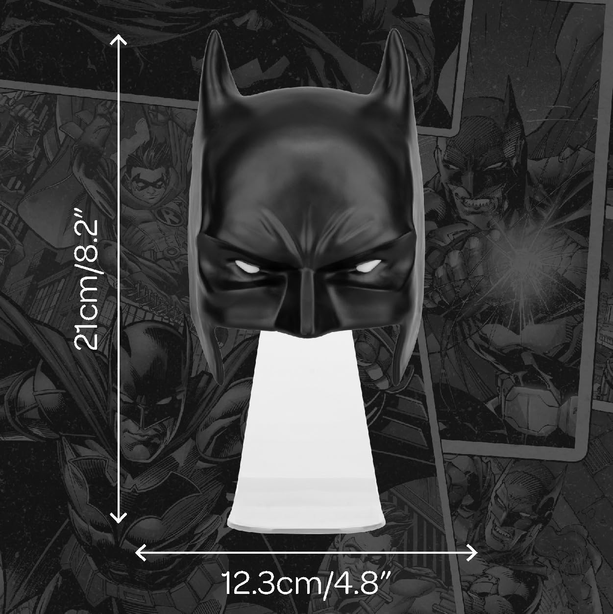 Paladone Batman-Maskenleuchte, wandmontierbare oder freistehende LED-Lampe, offizielles Lizenzprodukt von DC Comics für Schlafzimmer, Man Cave, Zuhause und Sammler