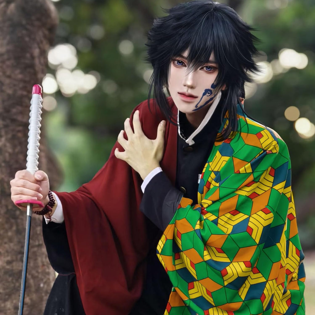 Bocguy Anime Cosplay, Giyuu/Shinobu/Mitsuri/Muichirou/Tanjiro/Nezuko/Zenitsu Anime Kostüm Erwachsene, Animecharakter Kimono Uniform für Karneval Halloween Cosplayparty AnimeConventions