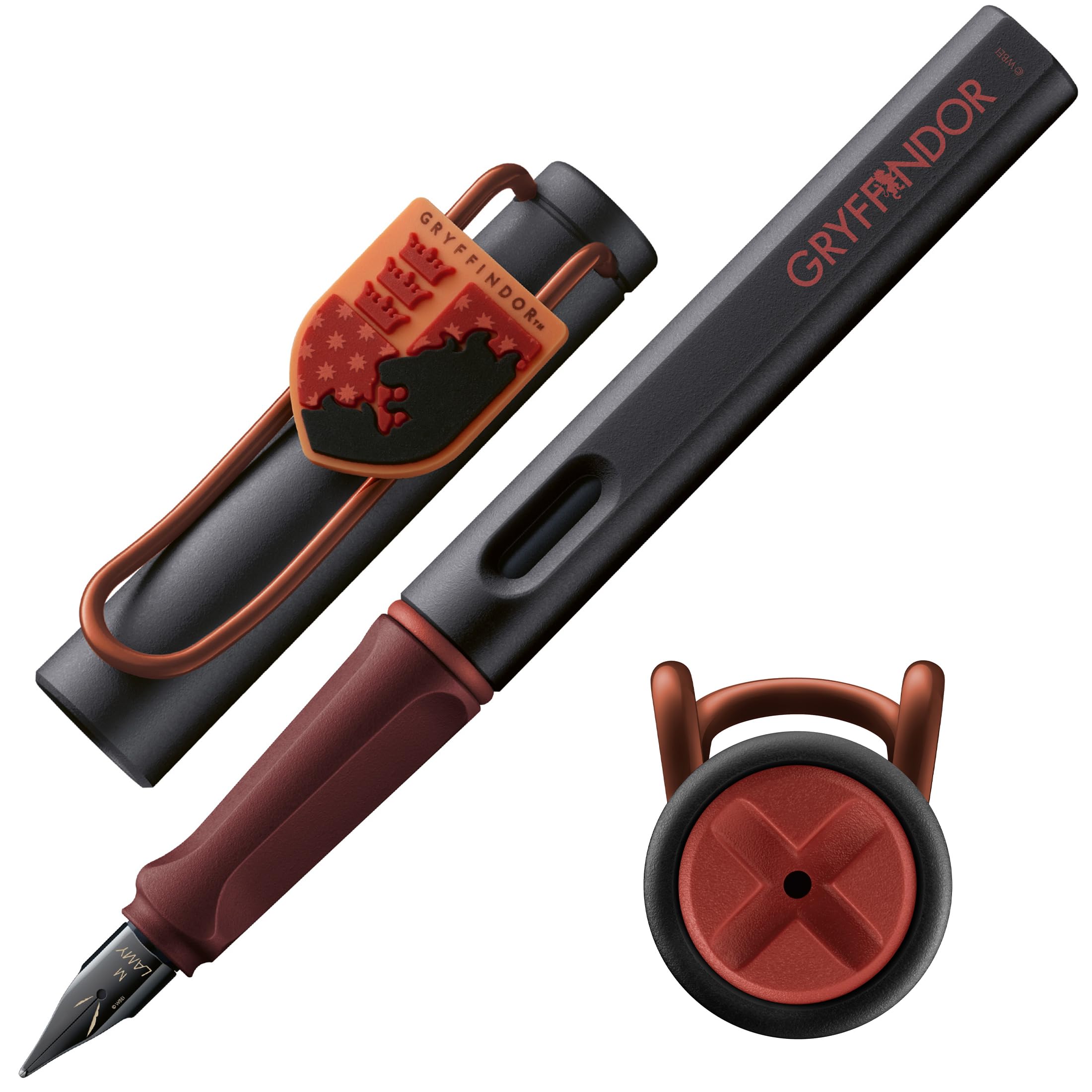 Lamy safari Harry Potter Gryffindor™ Füller – Special Edition Füllhalter mit Wappen des Hauses - Stahlfeder in Strichbreite M – mit ergonomischen Griff – inkl. Tintenpatrone T10 blau – Rechtshänder