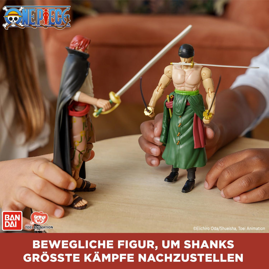 BANDAI – Anime Heroes – One Piece Figur – Lorenor Zorro 17 cm Three Sword Style – Offizielle Lizenz One Piece – Bewegliche Manga Figur Zorro 3 Schwerter – Spielzeug für Kinder ab 4 Jahren – 37052