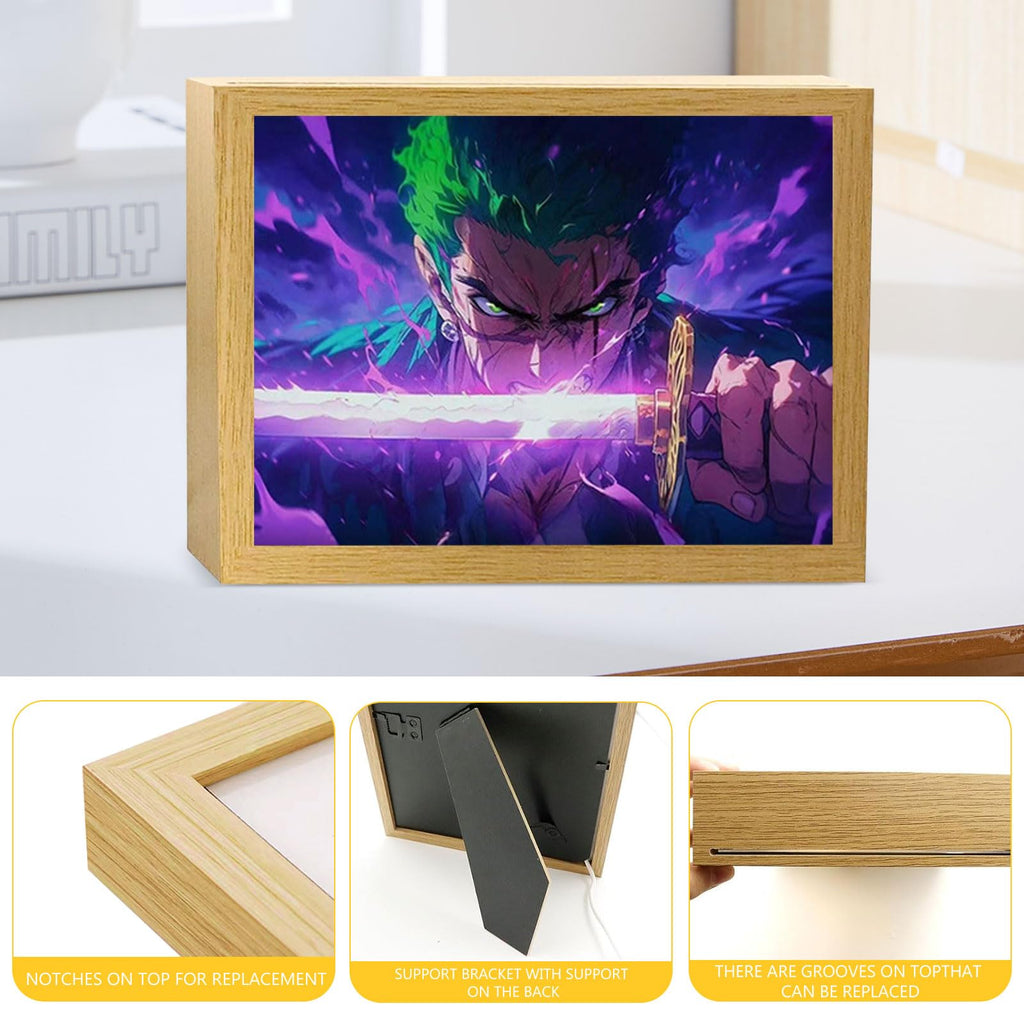 Bocguy Japanischer Anime Juju inspirierte beleuchtete Gemälde, LED Wandkunst Dekor,Jujutsu Kaisen Manga, LED Desktop-Rahmen für Heimdekoration,Kreatives Schlafzimmer und Geschenk