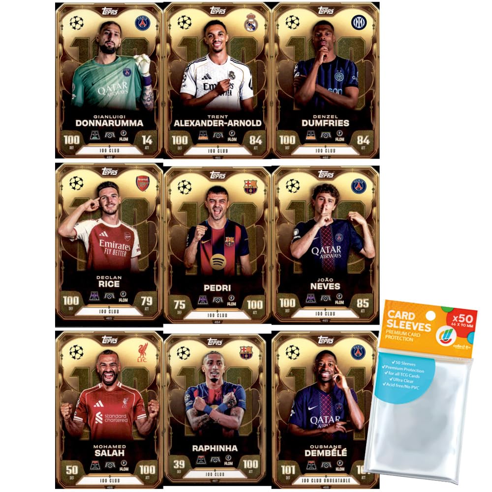Bundle mit Topps Match Attax Champions League 2025/26 Trading Cards + Exklusive Collect-it Hüllen (Alle 4 Ball Master Karten)