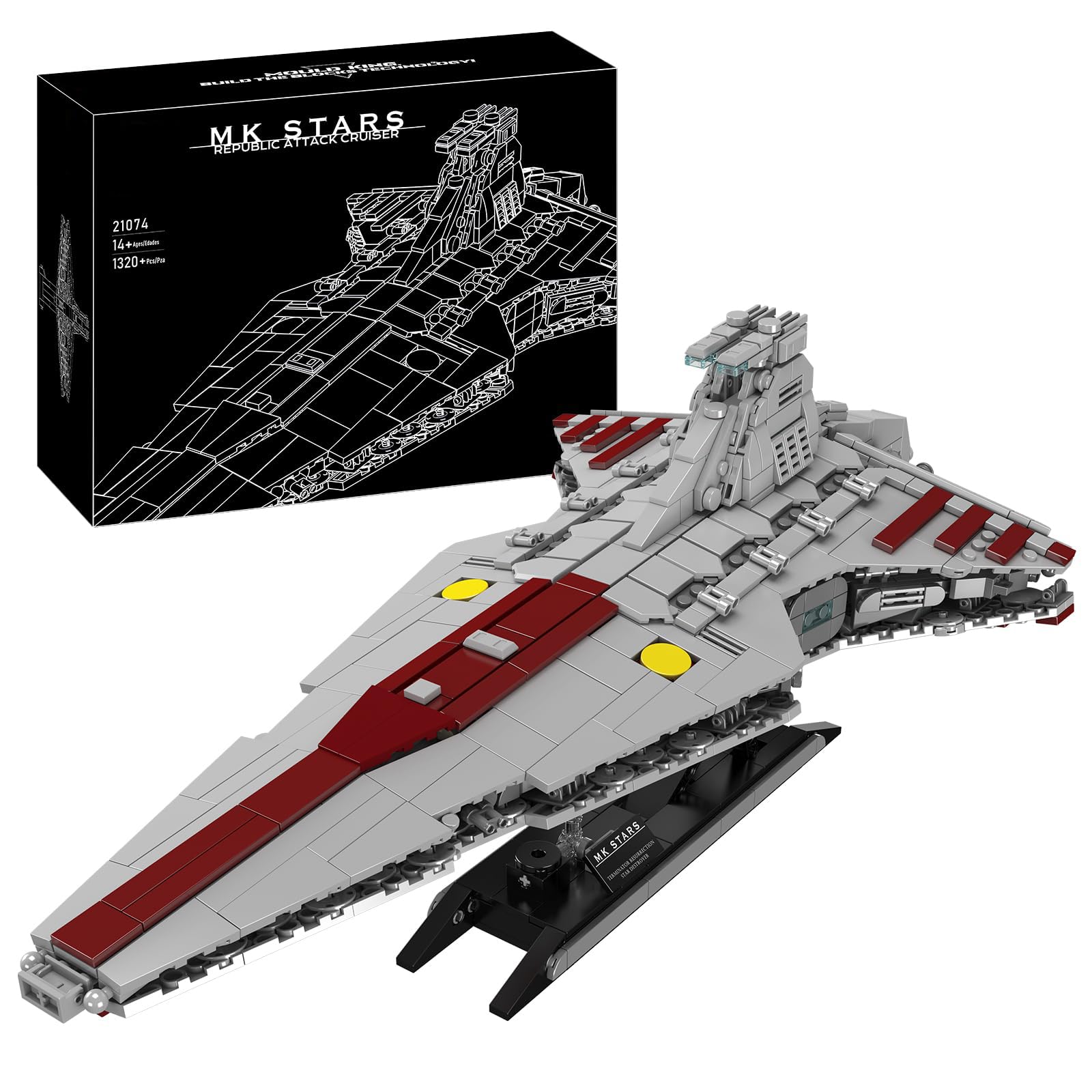 13135 Imperial Sternenzerstörer Spielzeug mit 3 Mini-Raumschiffen,11885 Klemmbausteine Technik Sternenzerstörer, Sammlerstück für Erwachsene,kompatibel mit UCS Super Star Destroyer
