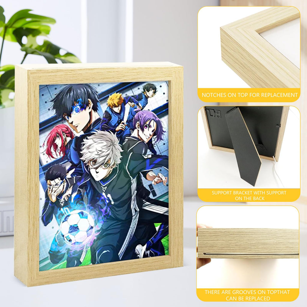 Bocguy Japanischer Anime Juju inspirierte beleuchtete Gemälde, LED Wandkunst Dekor,Jujutsu Kaisen Manga, LED Desktop-Rahmen für Heimdekoration,Kreatives Schlafzimmer und Geschenk