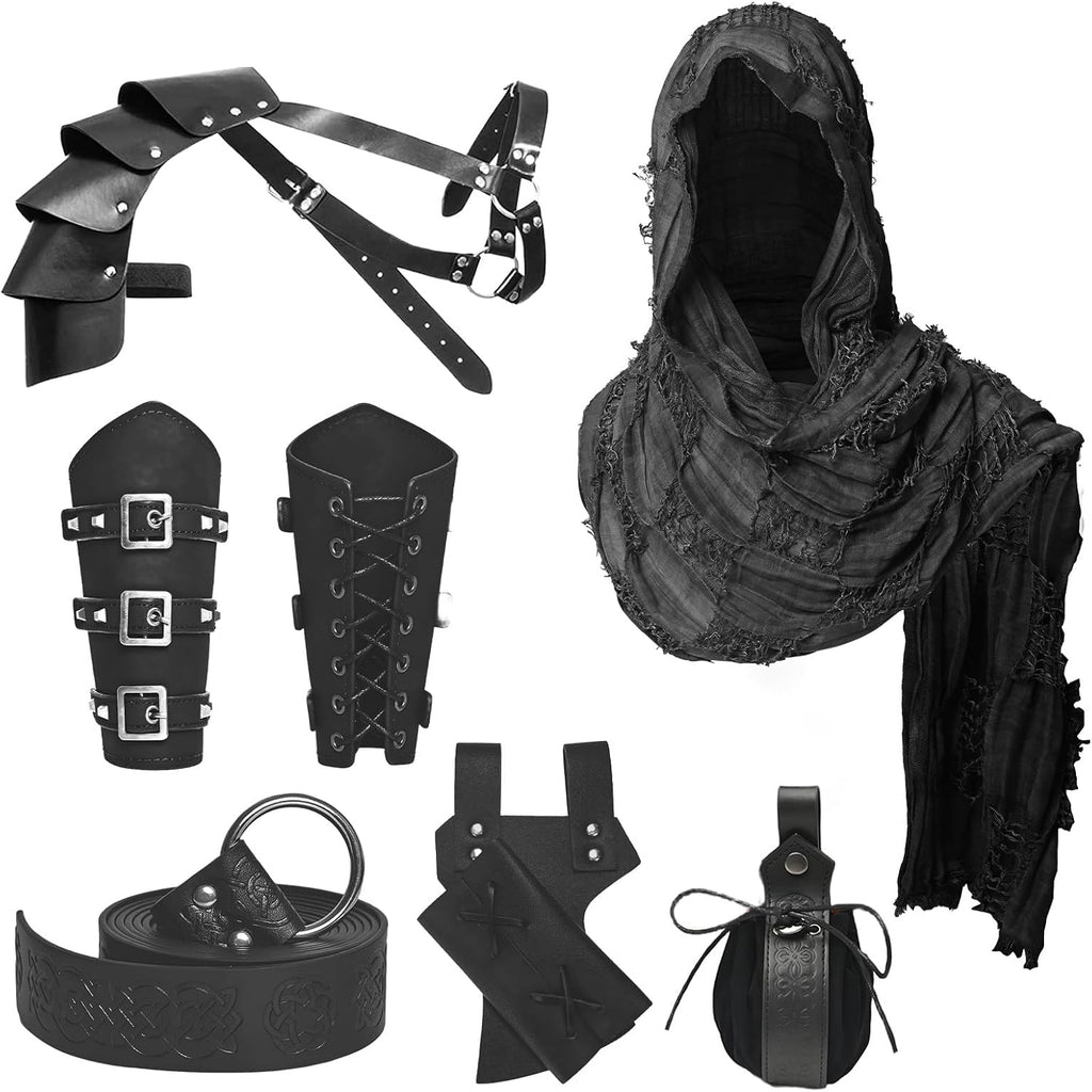 6PCS Mittelalter Ritter Zubehör. Männer Renaissance Umhang