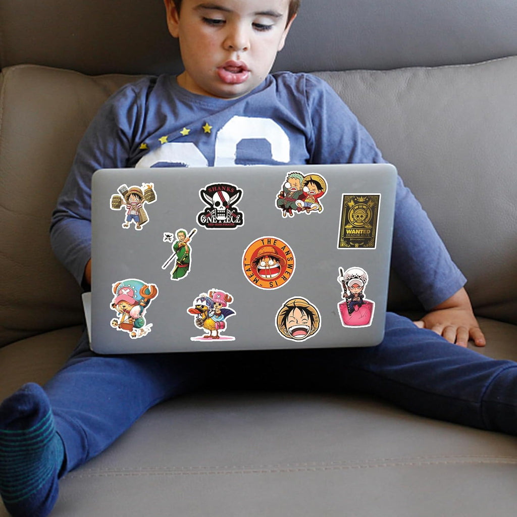 One Piece Aufkleber, One Piece Sticker, 100 Pcs Wasserdicht Sticker Ubephant Style Decals Computer Skateboard Gepäck Aufkleber Geschenke für Kinder
